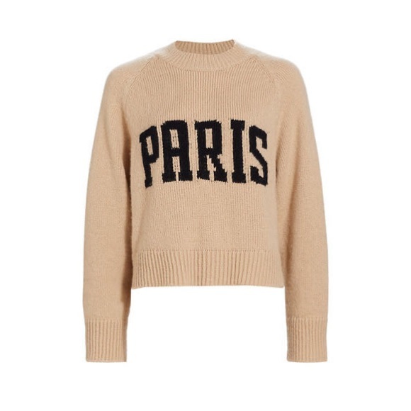 ANINE BING Kendrick Wool/Cashmere Blend University Paris Sweater in Light Camel - Picture 9 of 16